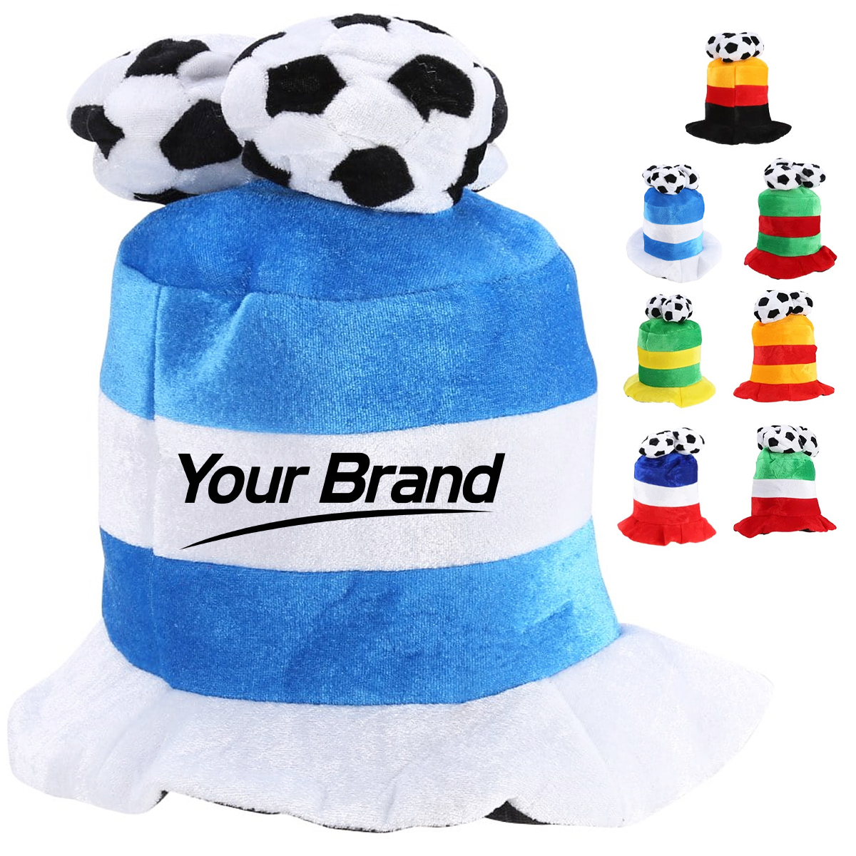 Plush Soccer Ball Tall Novelty Party Fan Hat