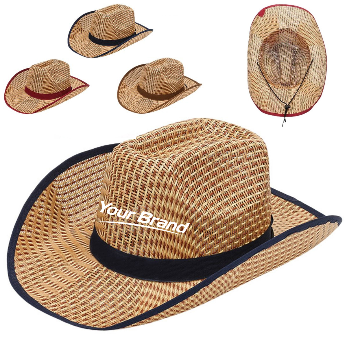 Custom Woven Straw Cowboy Western Hat