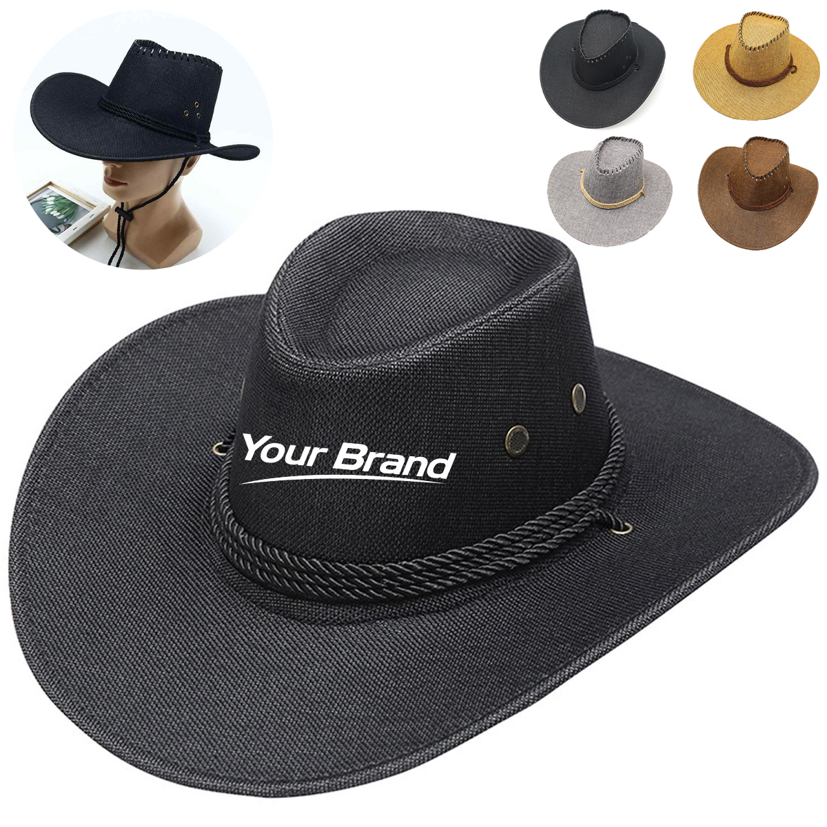 Wide Brim Western Cowboy Sun Protection Hat