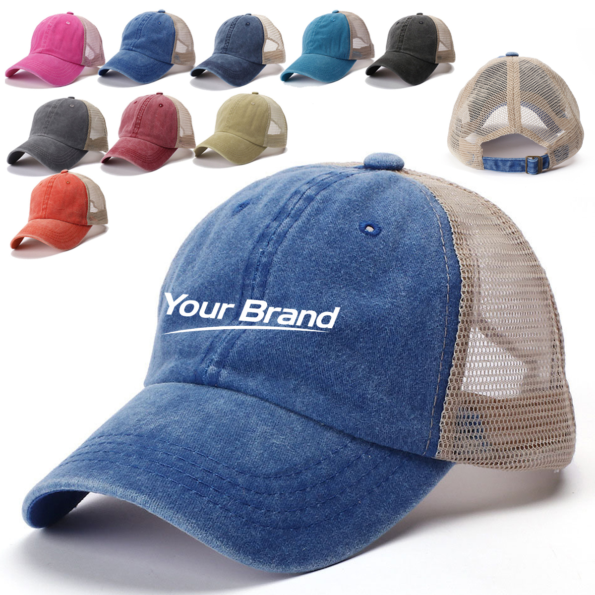 Vintage Trucker Cap Adjustable Mesh Back Hat
