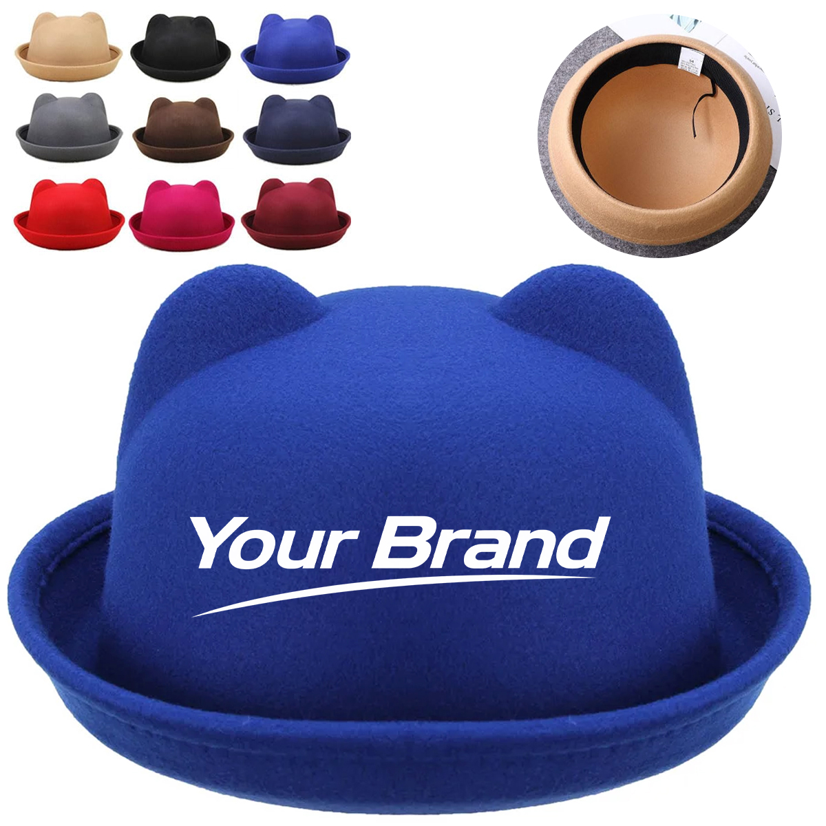 Cute Cat Ear Felt Hat Fashionable Women’s Cap