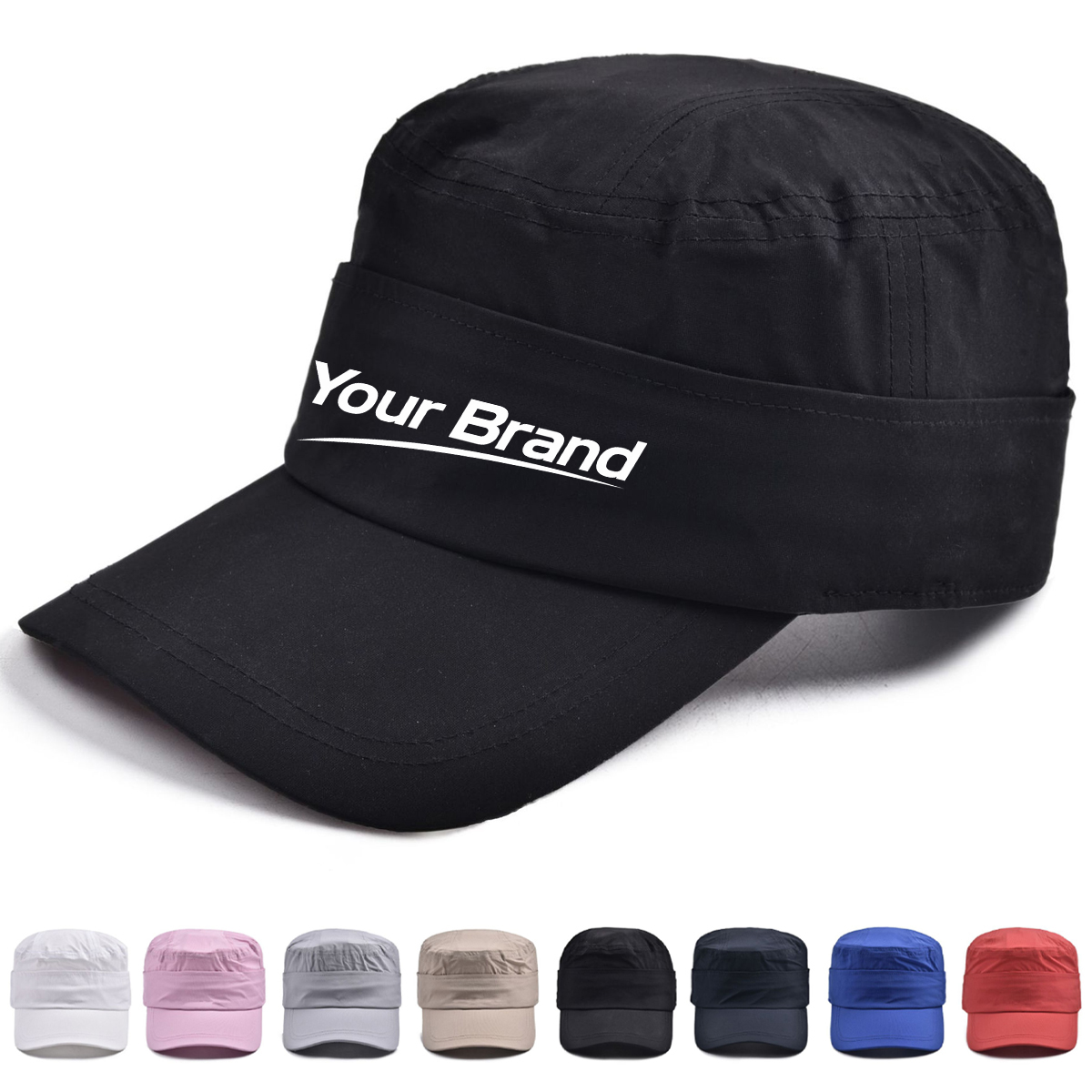 Adjustable Military Style Flat Cap Outdoor Work Hat