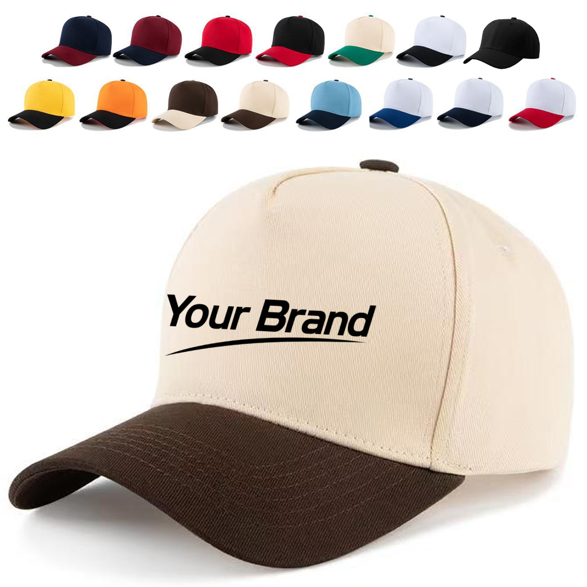 Two Tone Adjustable Baseball Cap For Outdoor Casual Wear