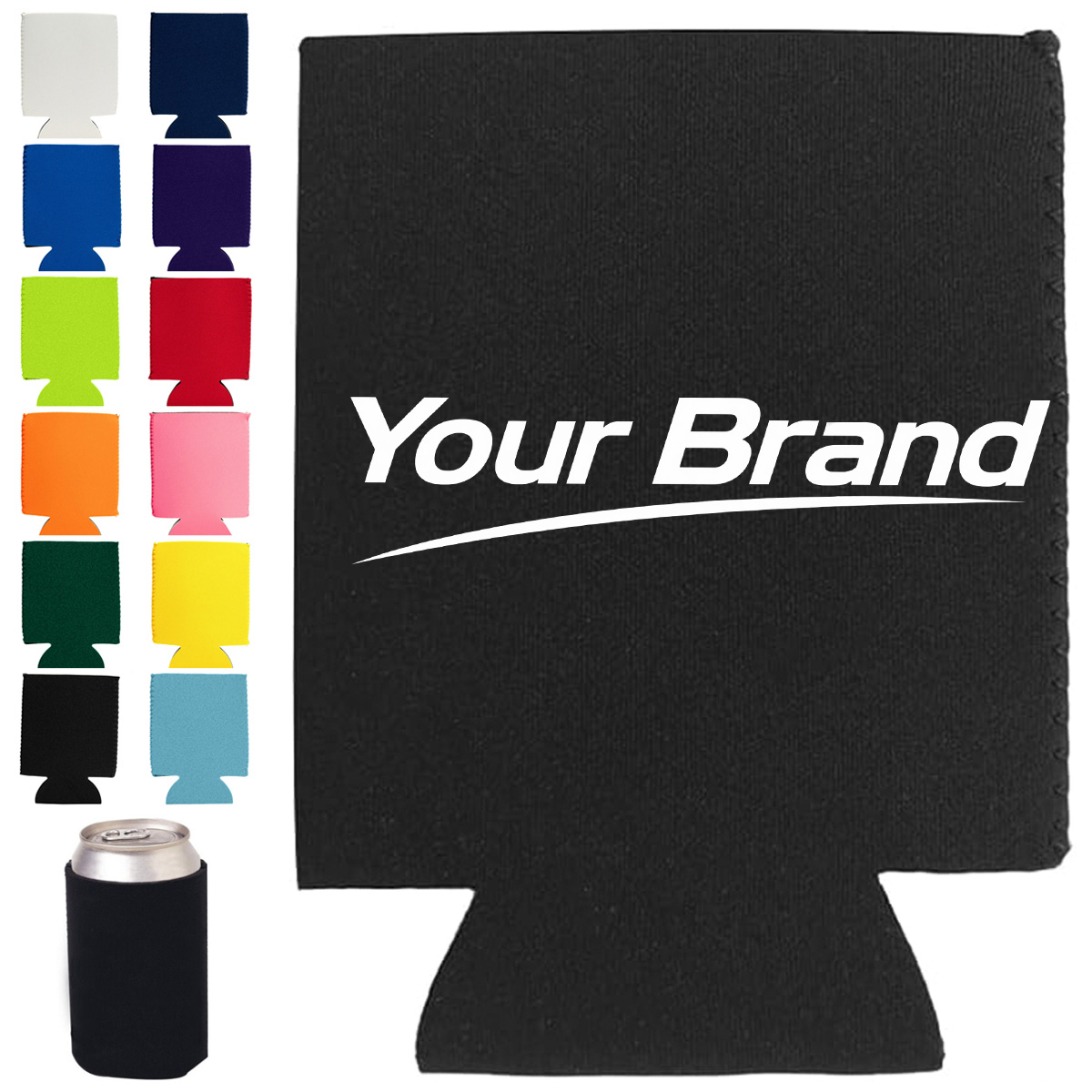12 oz. Neoprene Collapsible Can Cooler with Custom Logo