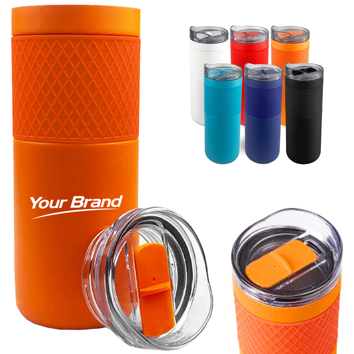 18 oz. Stainless Steel Tumbler with Lid and Custom Logo