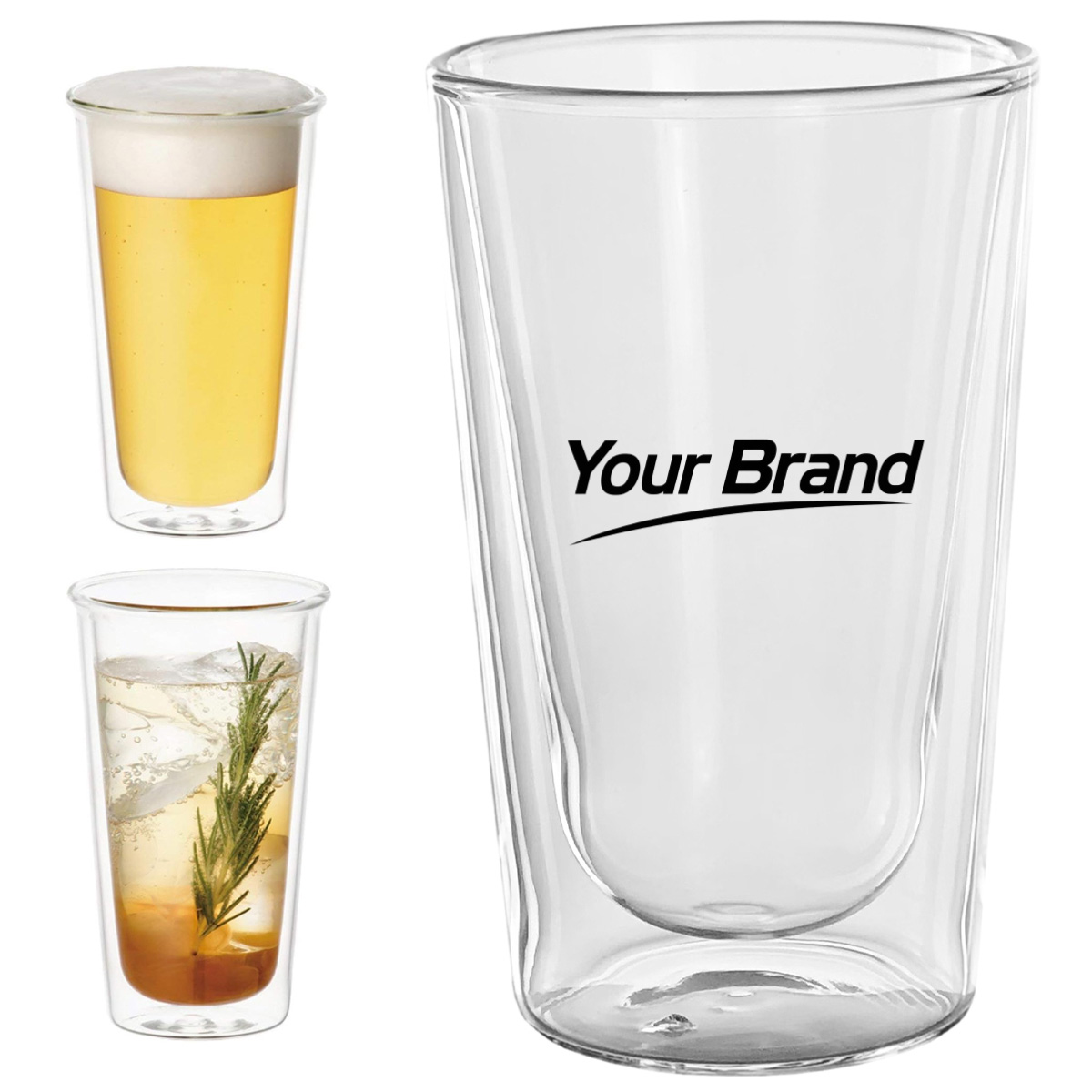 13 oz. Double Wall Glass Cup for Hot and Cold Drinks