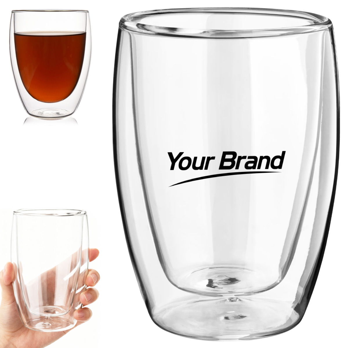 11.5 oz. Double Wall Glass Cup with Custom Logo