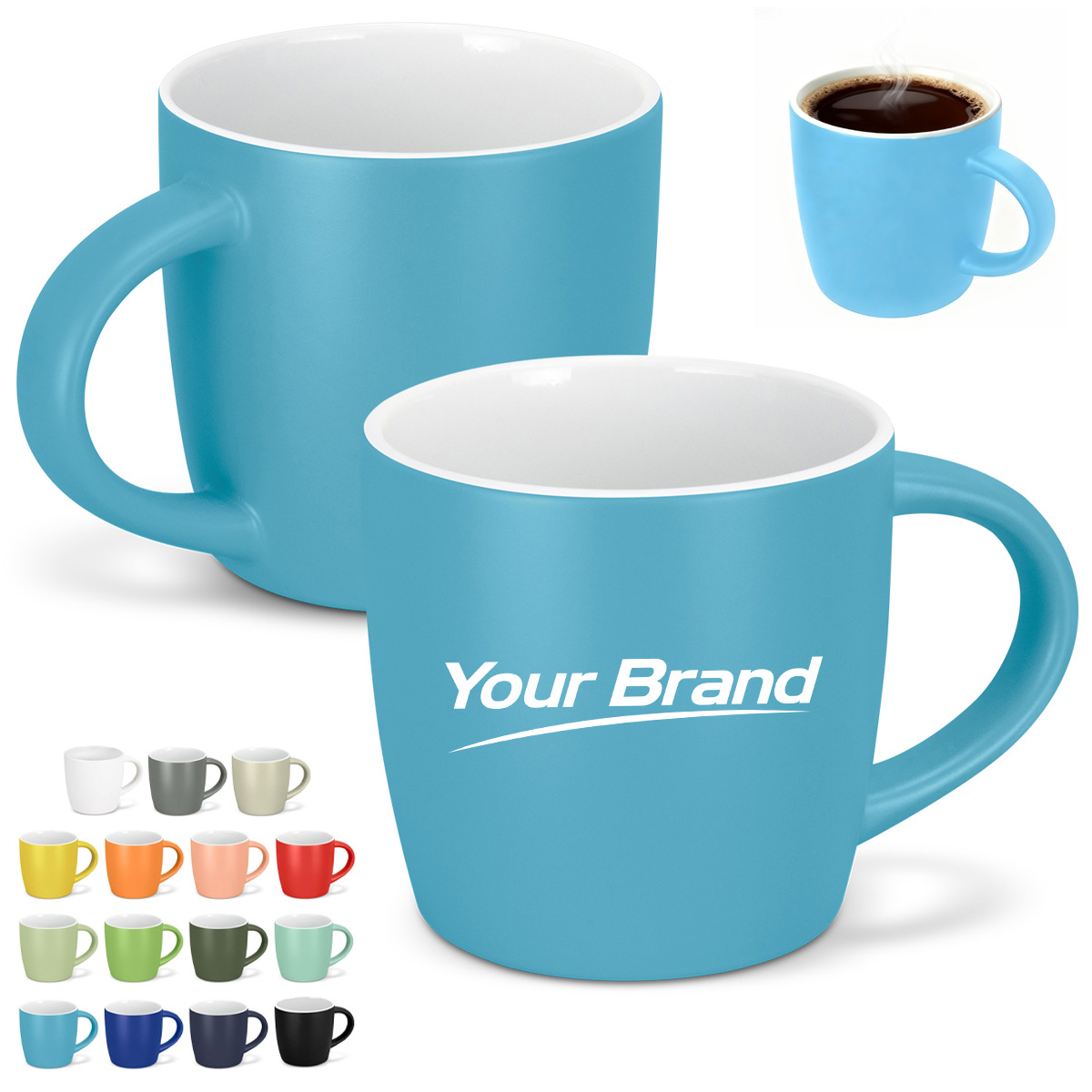 11 oz. Colorful Ceramic Mug with Custom Logo