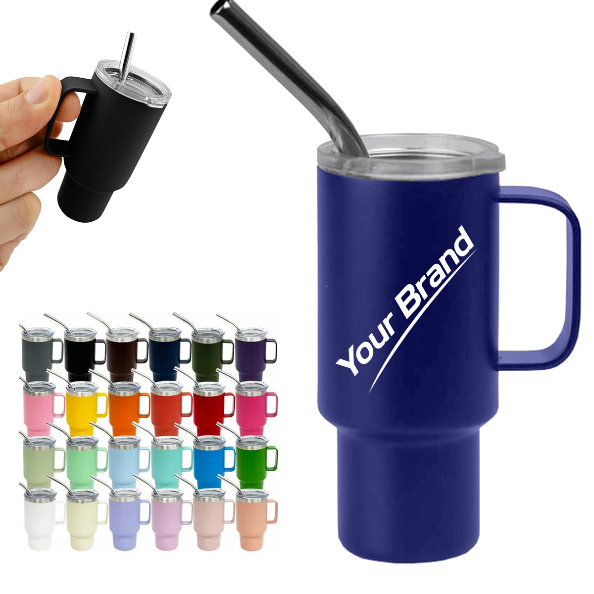 2 oz. Mini Stainless Steel Mug Cup with Straw