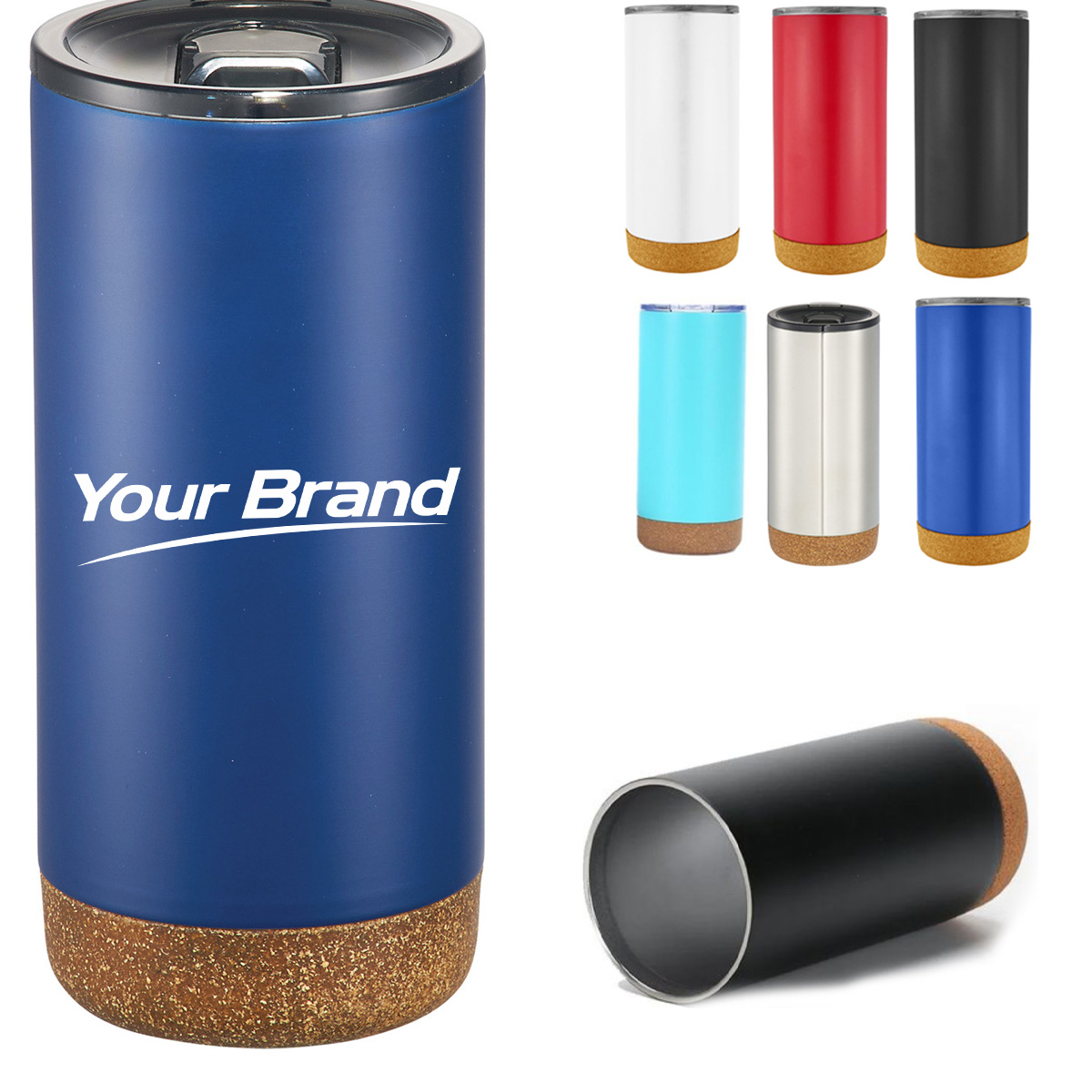 15 oz. Stainless Steel Tumbler with Cork Base & Lid