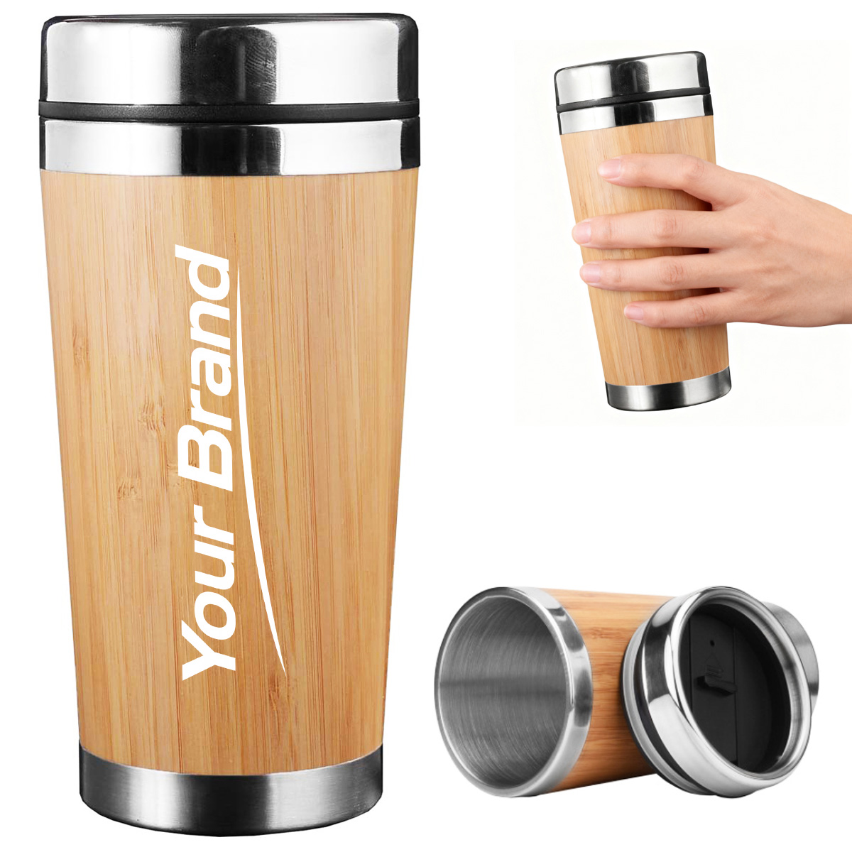 12 oz. Bamboo Stainless Steel Travel Tumbler
