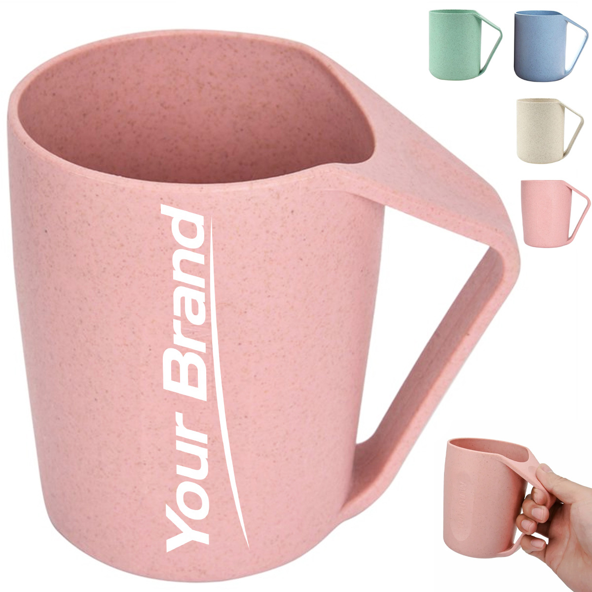 13.5 oz. Eco Wheat Straw Mug with Modern Handle