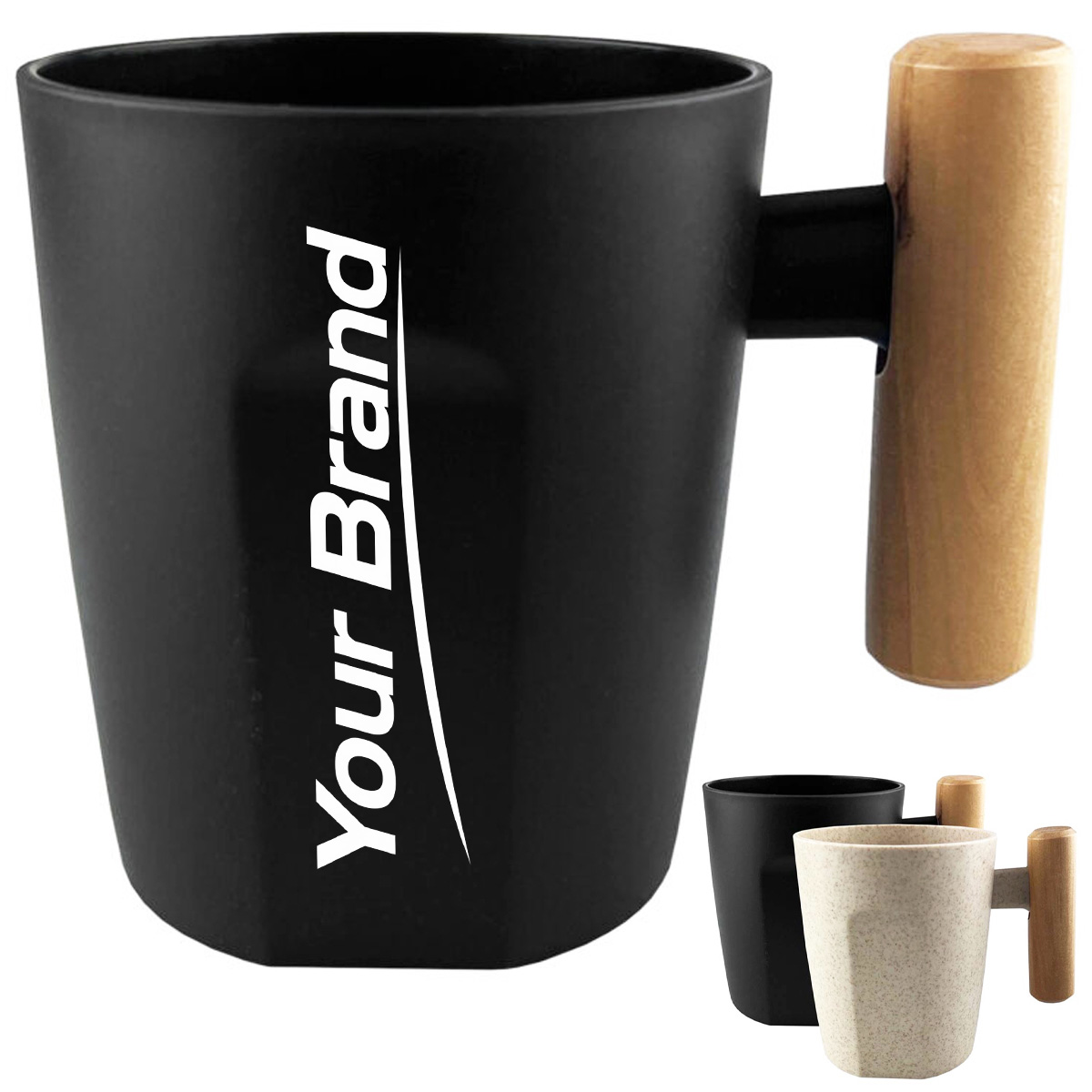 15 oz. Wheat Straw Mug with Wooden Handle