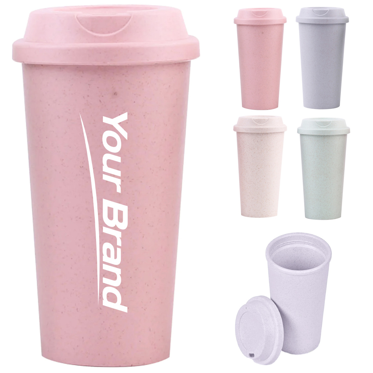 18 oz. Double Wall Bamboo Fiber Travel Cup
