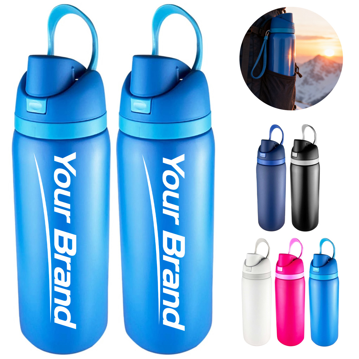 30 oz. Stainless Steel Sports Bottle with Carry Loop