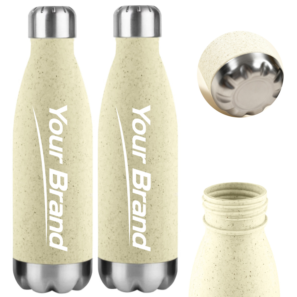 23 oz. Wheat Straw & Stainless Steel Insulated Bottle