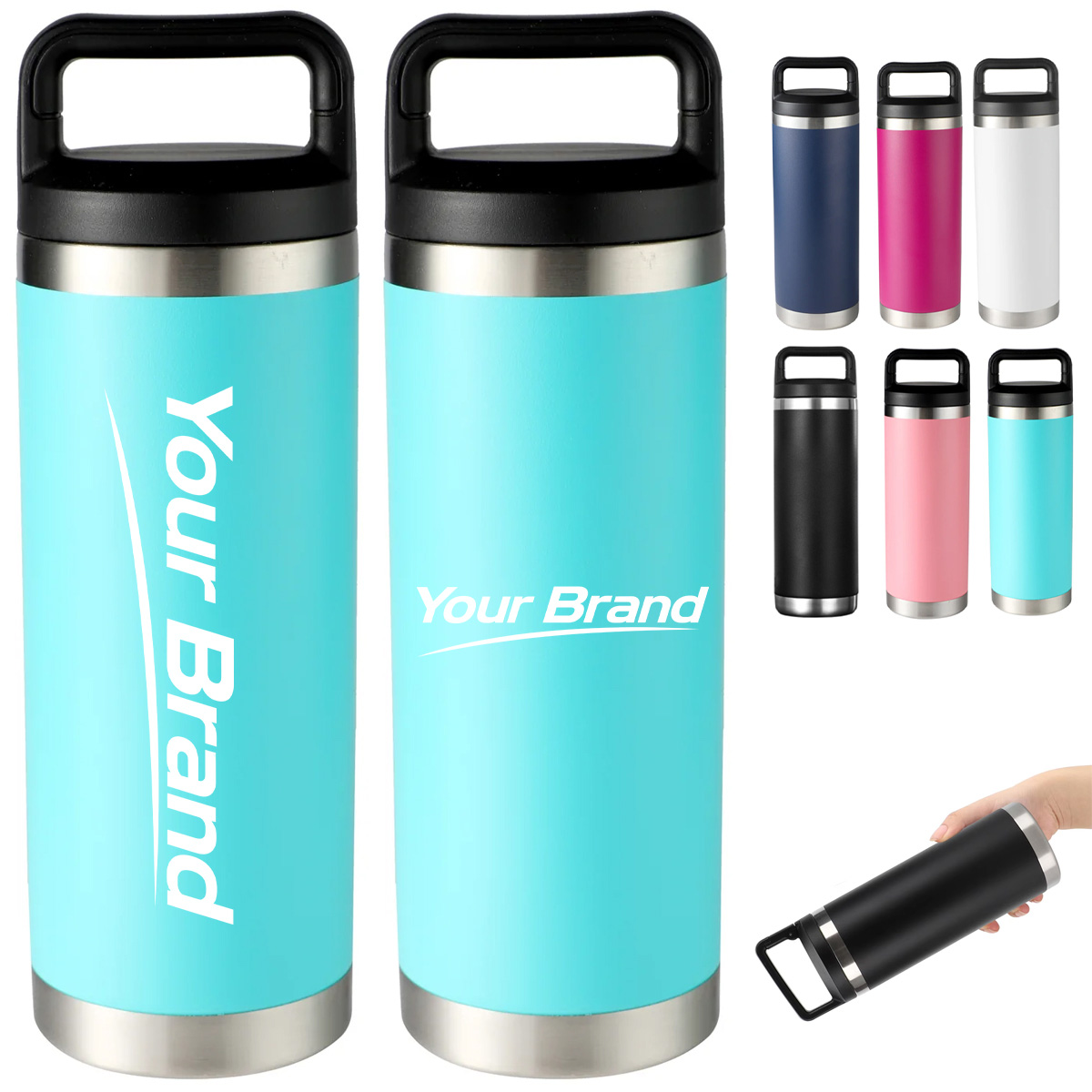 20 oz. Stainless Steel Insulated Bottle with Handle Lid