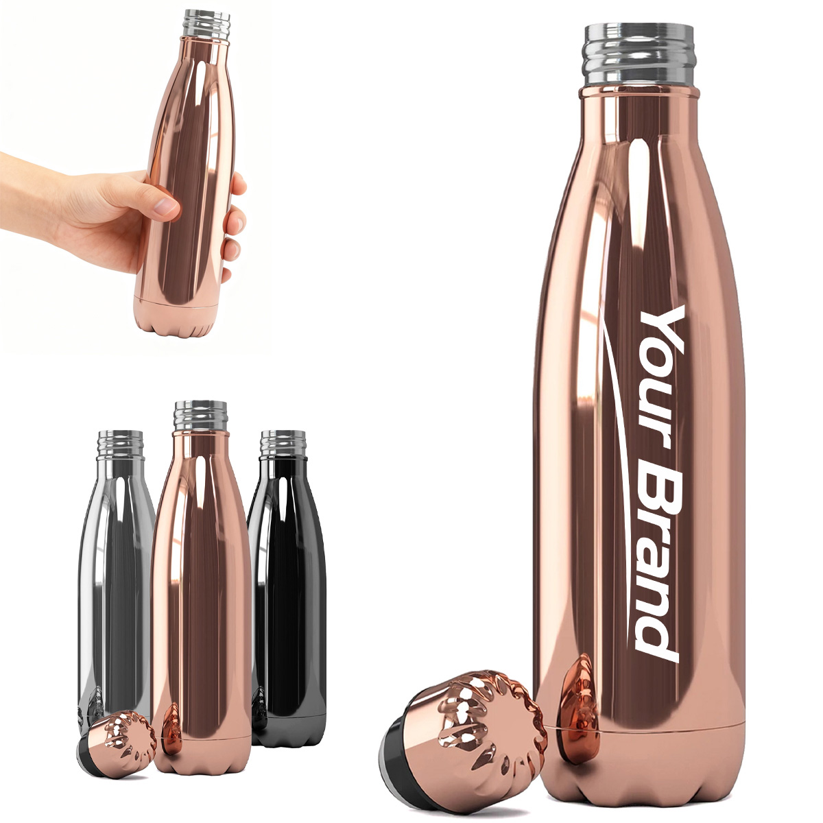 17 oz. Metallic Stainless Steel Double Wall Bottle