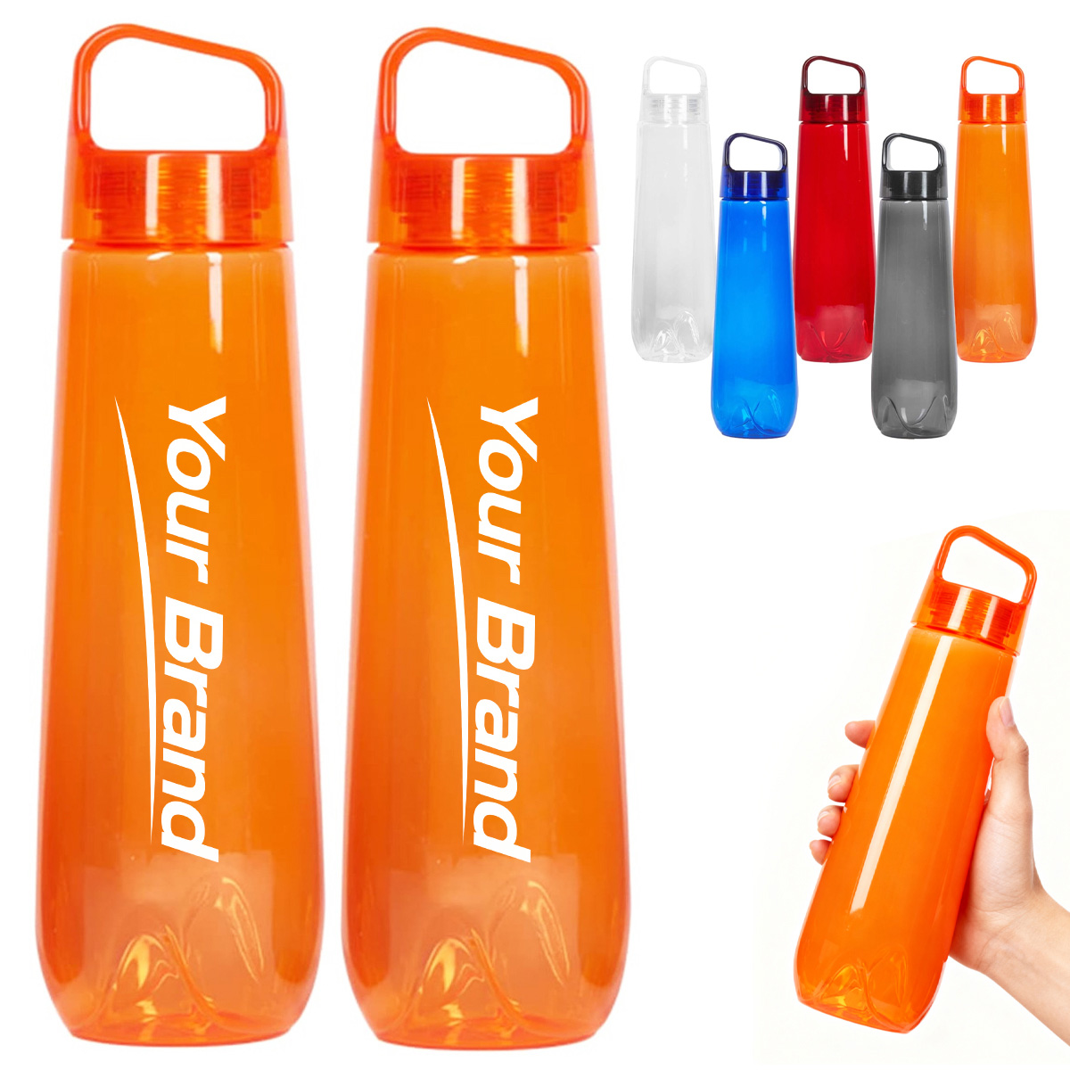 25 oz. Plastic Water Bottle with Carry Handle Lid