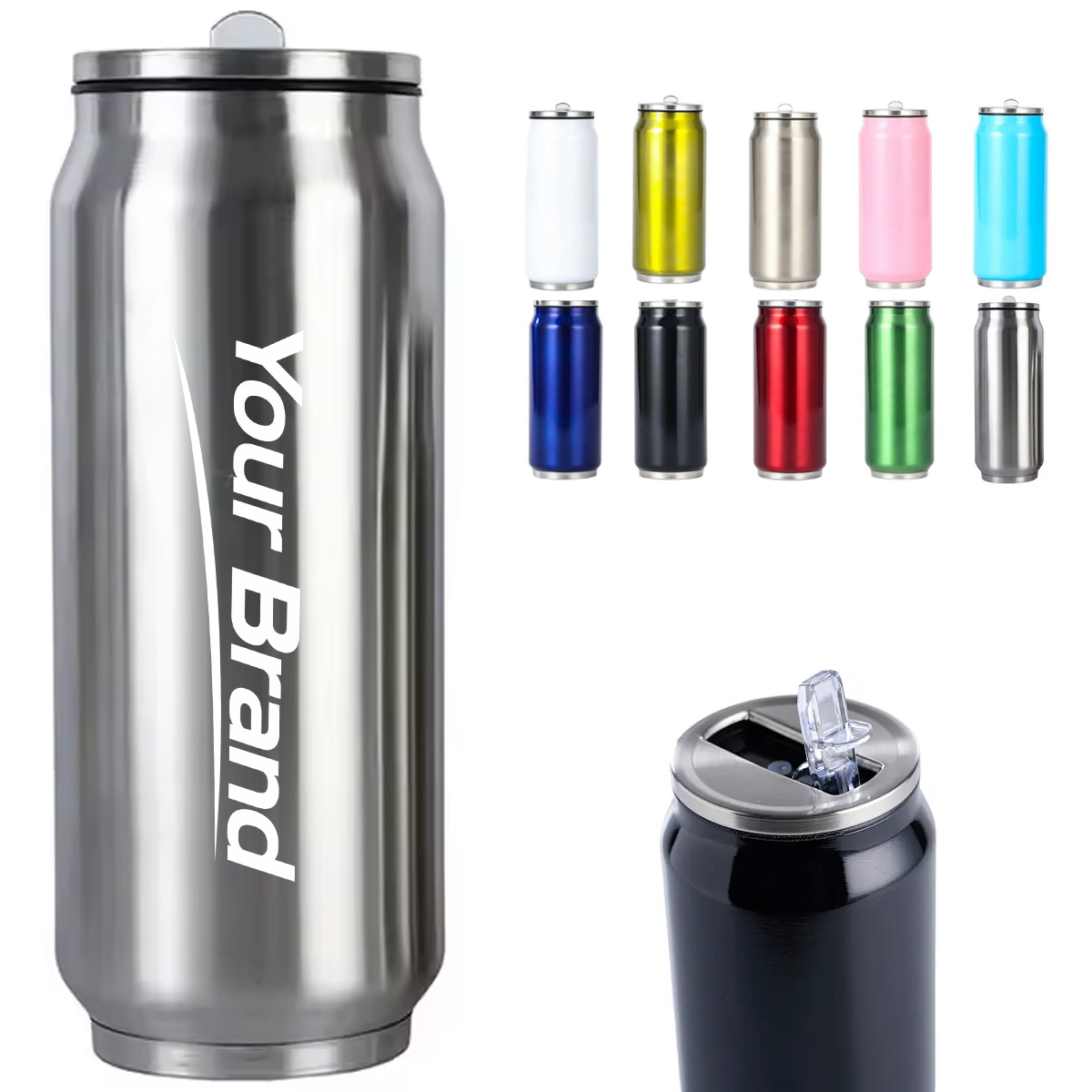 17 oz. Stainless Steel Can Shaped Insulated Tumbler