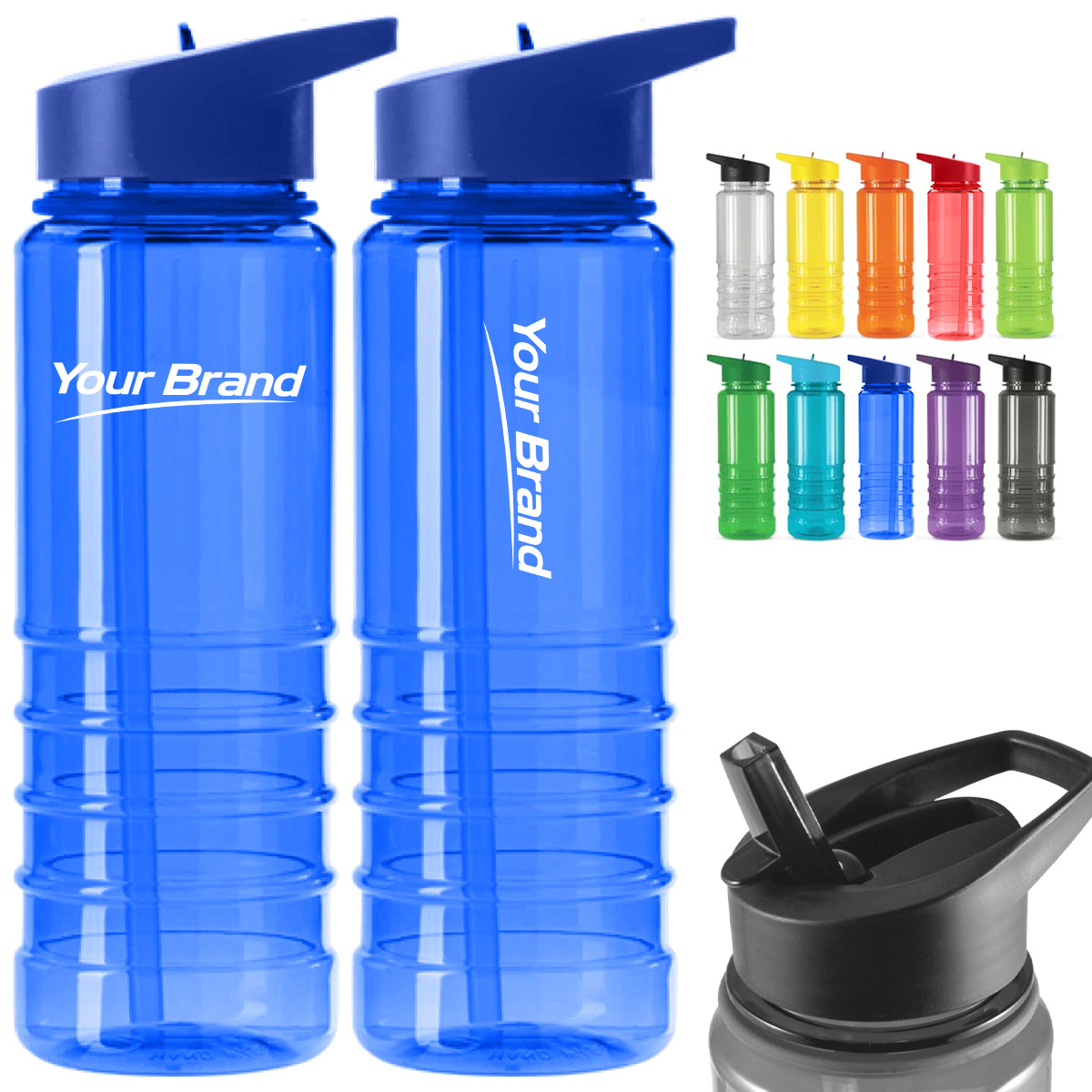 25 oz. Large Plastic Sports Bottle with Straw Lid