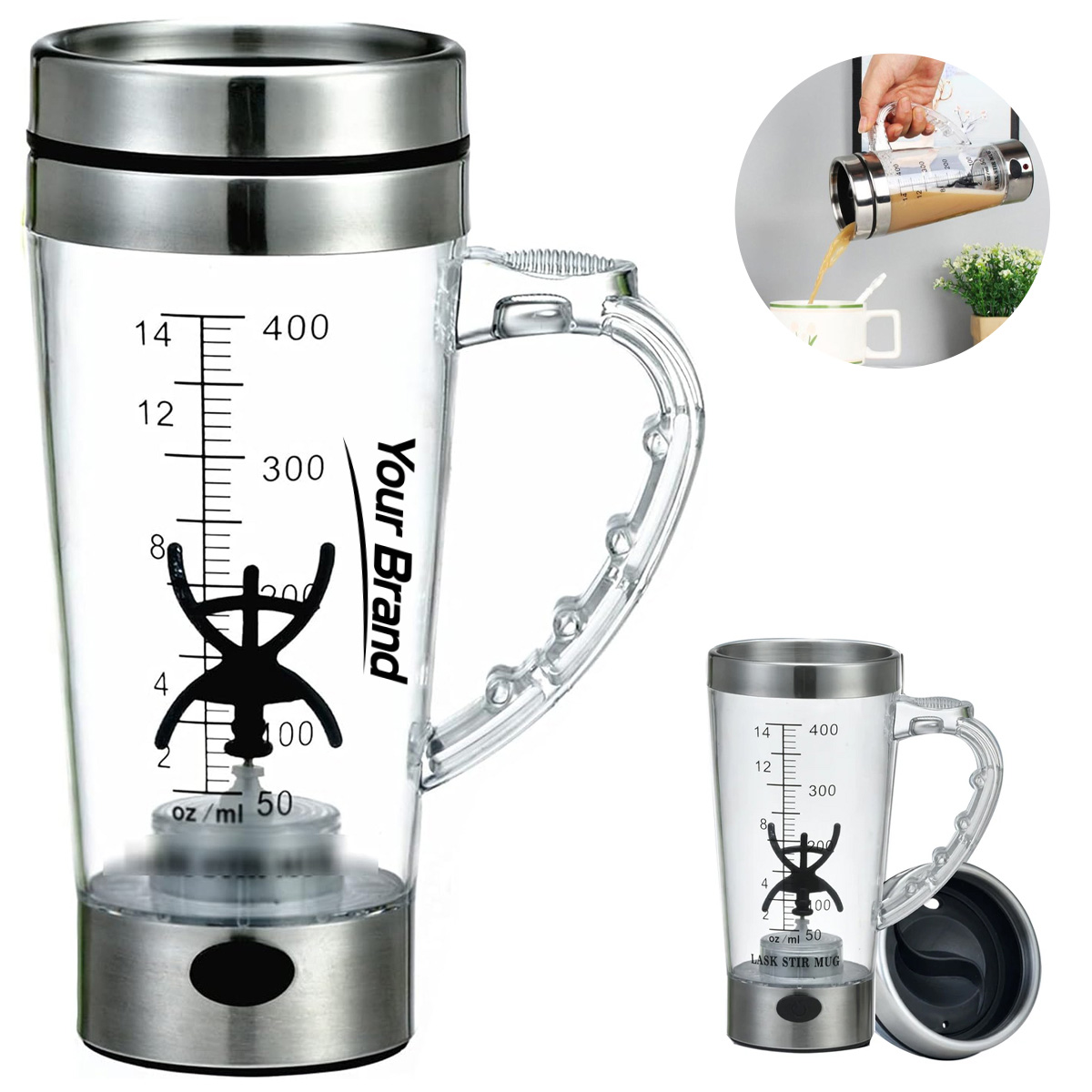 15 oz. Automatic Self-Stirring Mug with Handle