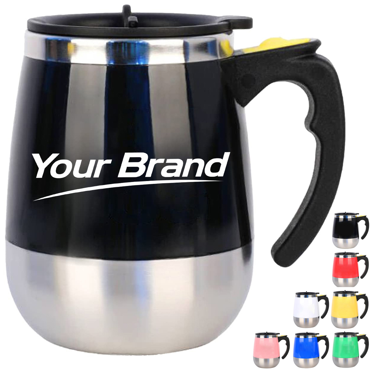 14 oz. Automatic Self-Stirring Mug with Handle Lid
