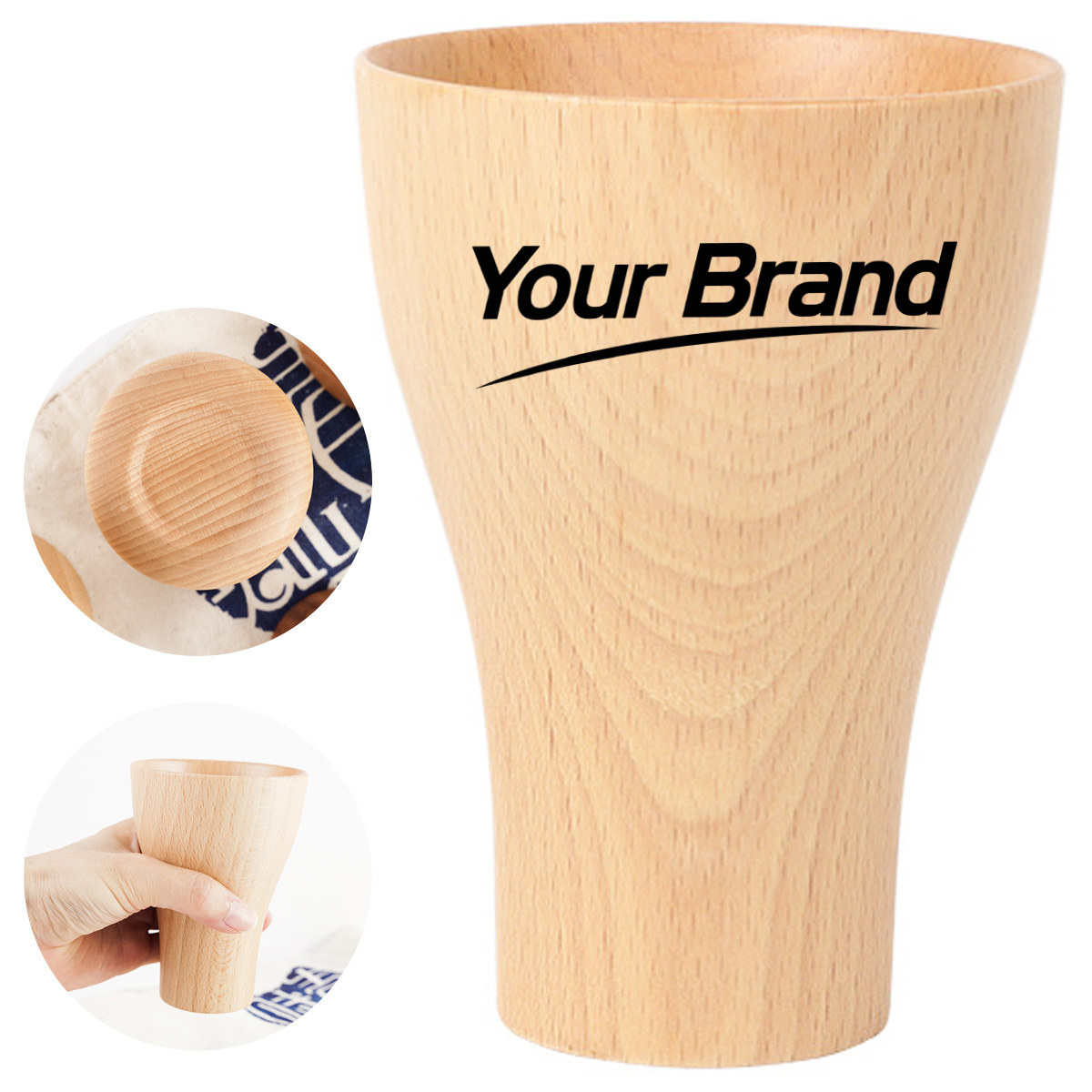 10 oz. Natural Wooden Tumbler Cup for Drinks