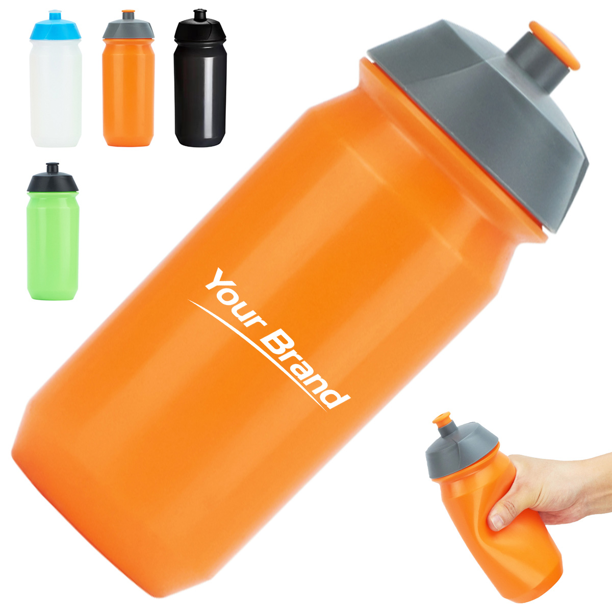 17 oz. Sports Water Bottle with Push Cap Lid