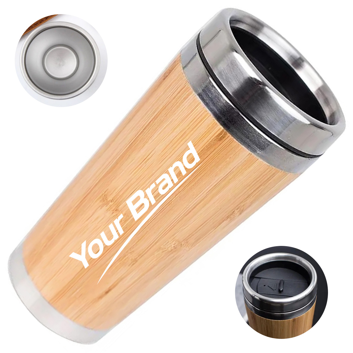 12 oz. Bamboo Stainless Steel Insulated Travel Tumbler