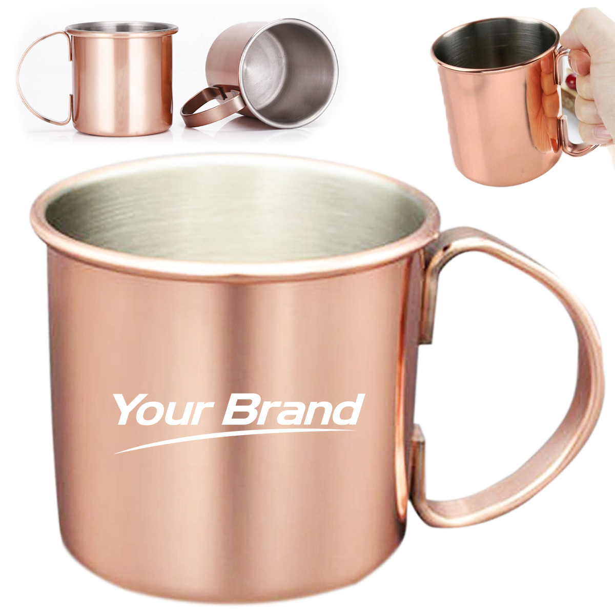 15 oz. Copper Finish Stainless Steel Mug with Handle