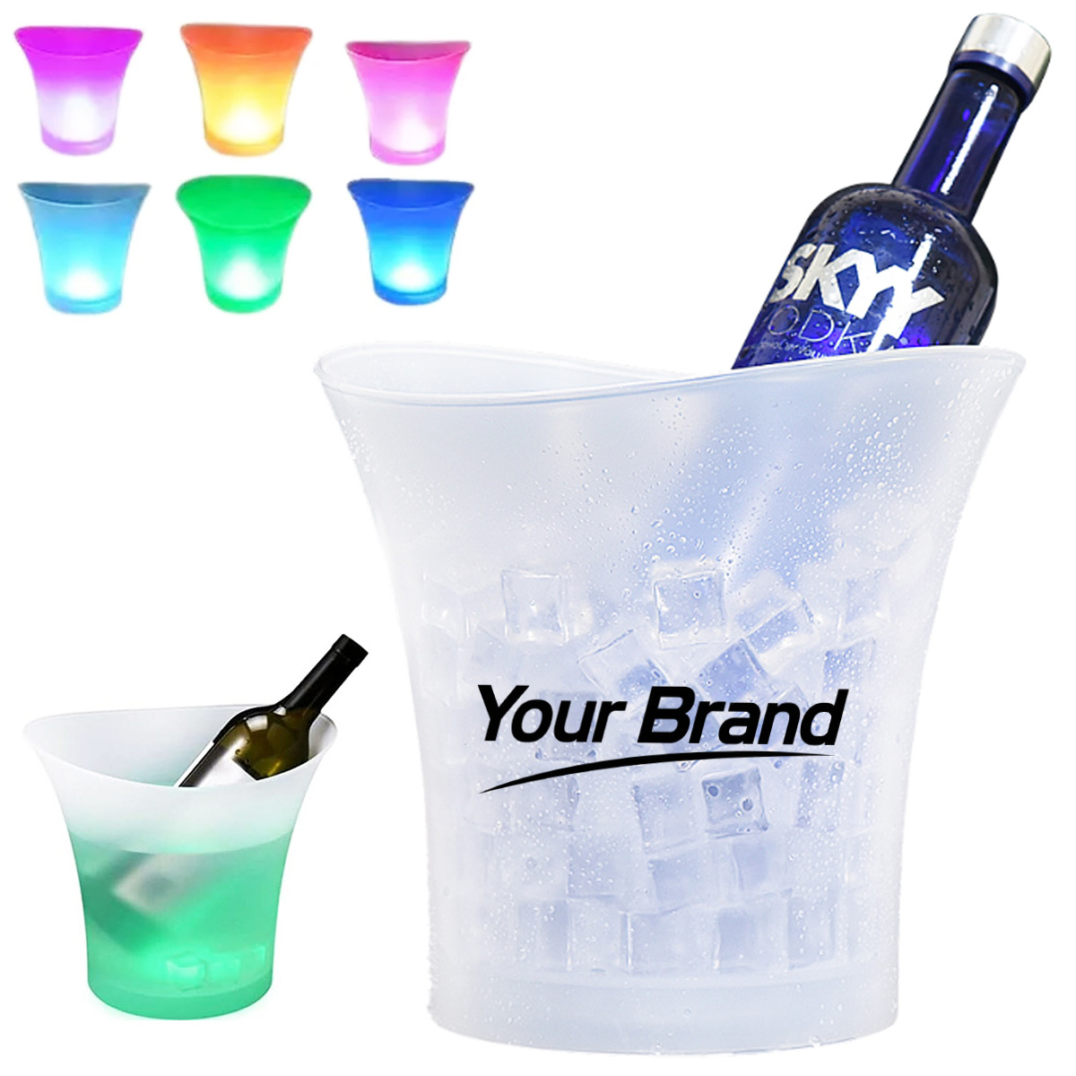 5L LED Light-Up Ice Bucket for Wine, Champagne & Party