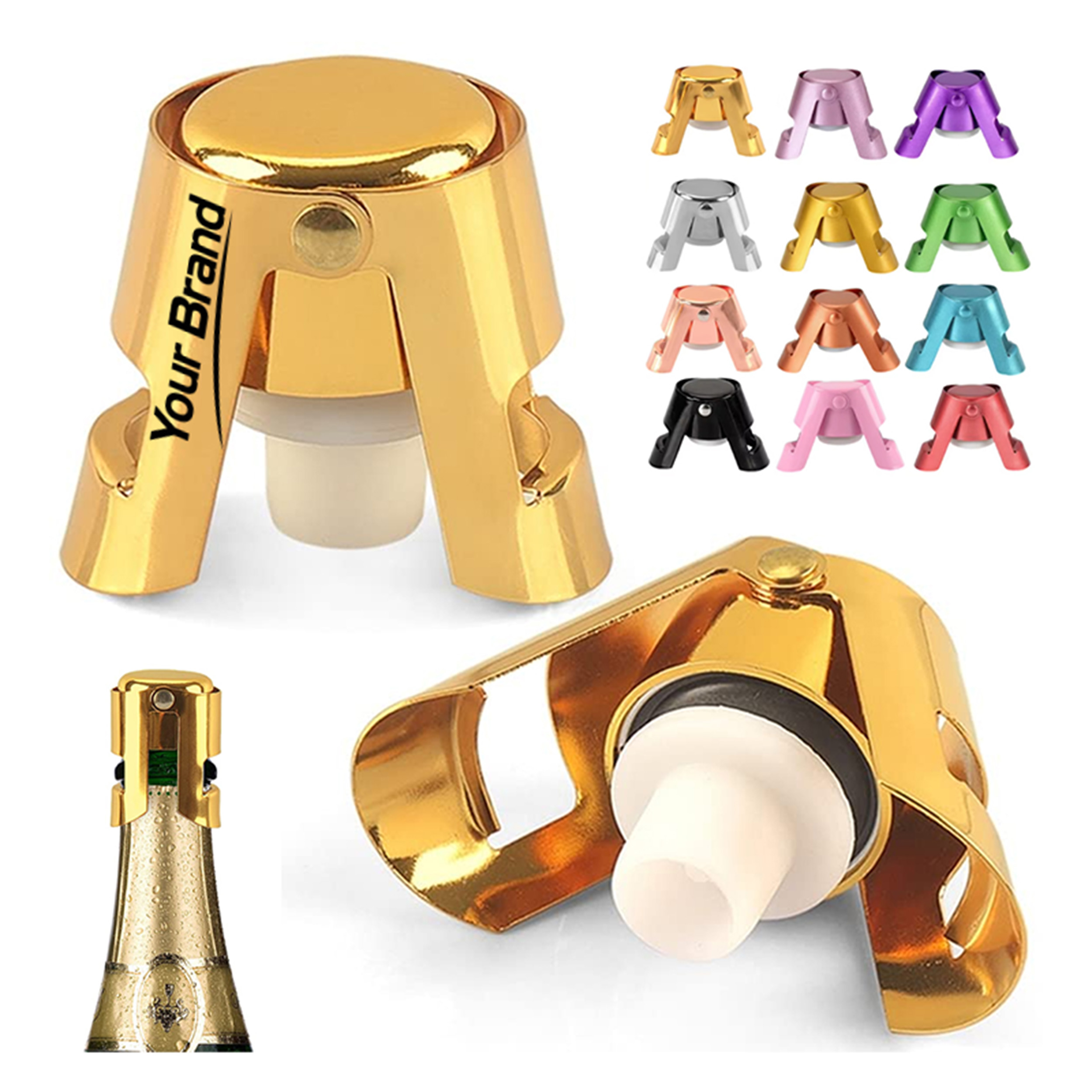 Colorful Champagne Bottle Stopper with Airtight Seal