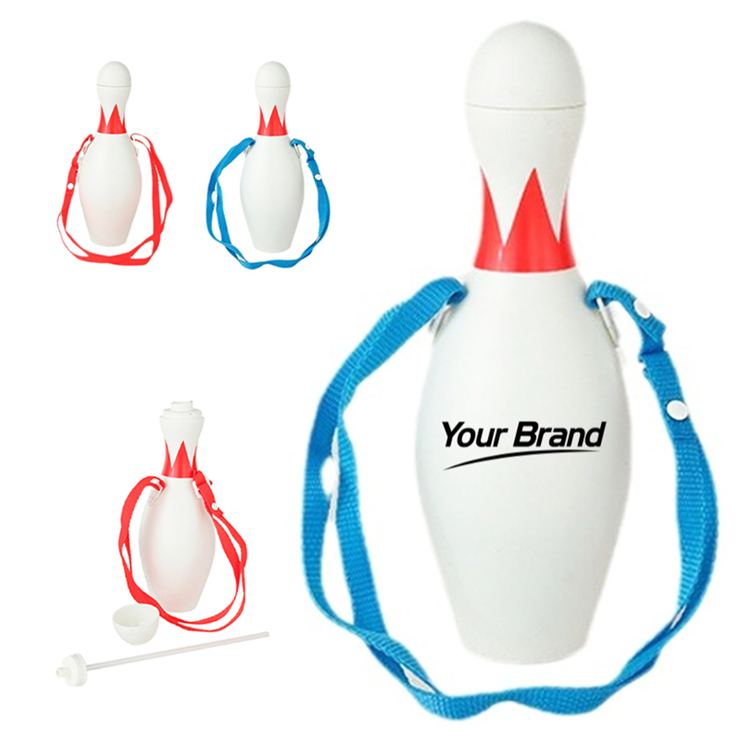 Bowling Pin Shaped Water Bottle with Strap