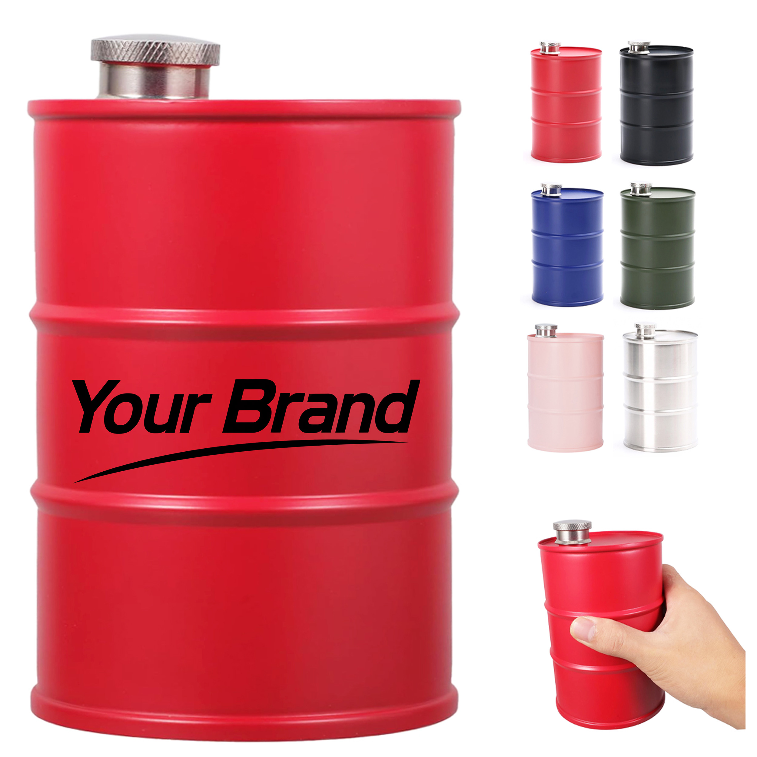 750ml Stainless Steel Barrel Flask with Custom Logo