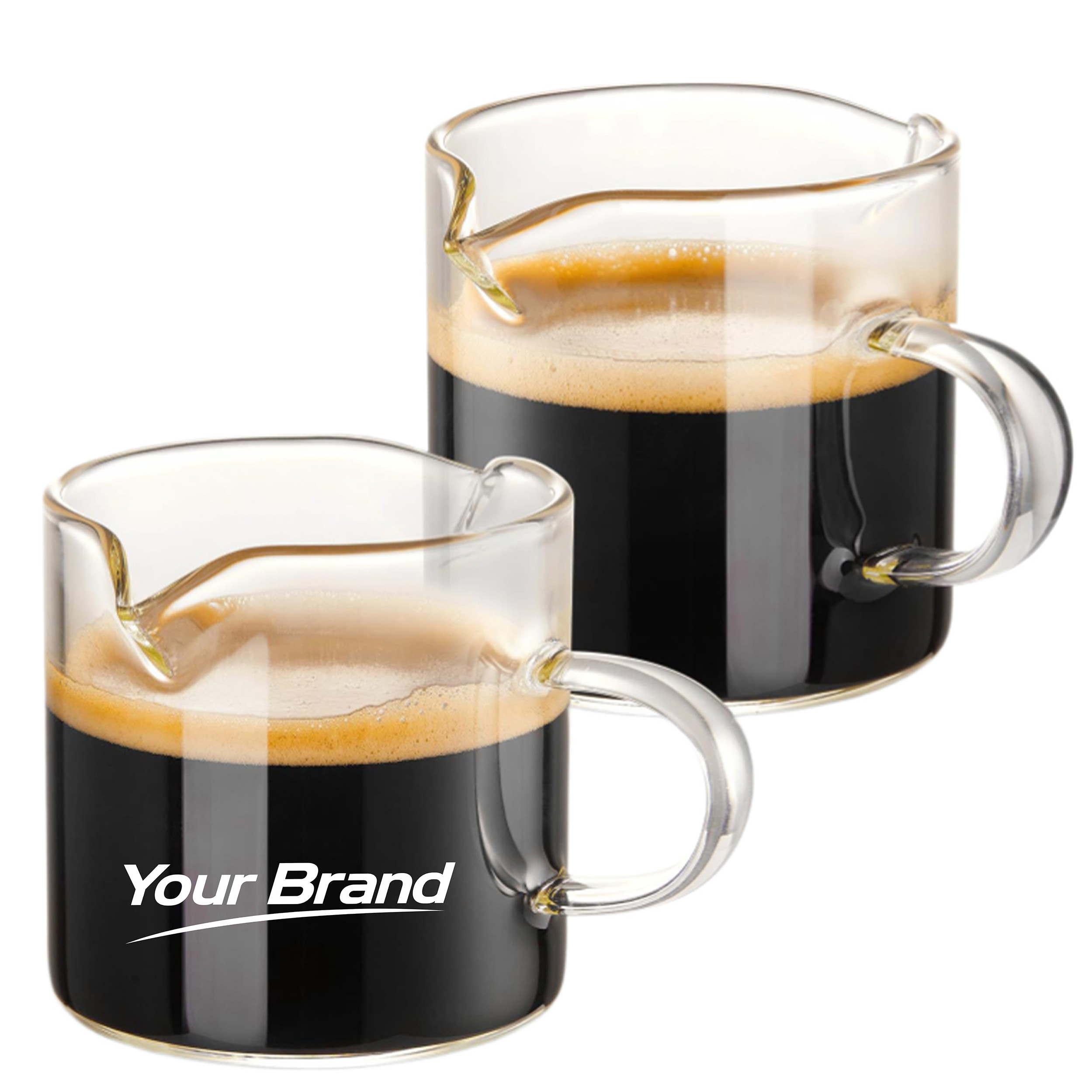 4 oz. Double Spout Glass Espresso Cup with Handle