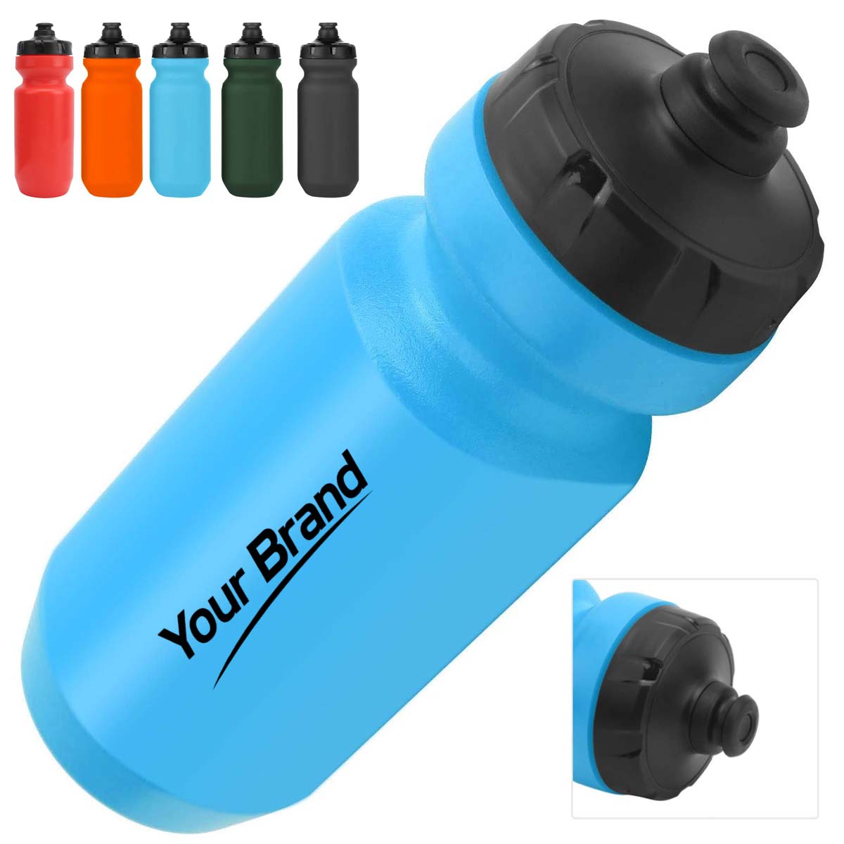 20oz. Customizable Sports Bottle w/ Squeeze Lid for Daily
