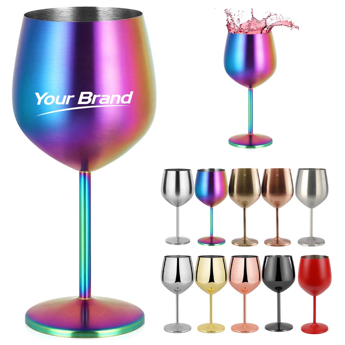 18oz. Stainless Steel Wine Glass for Cocktails Champagne
