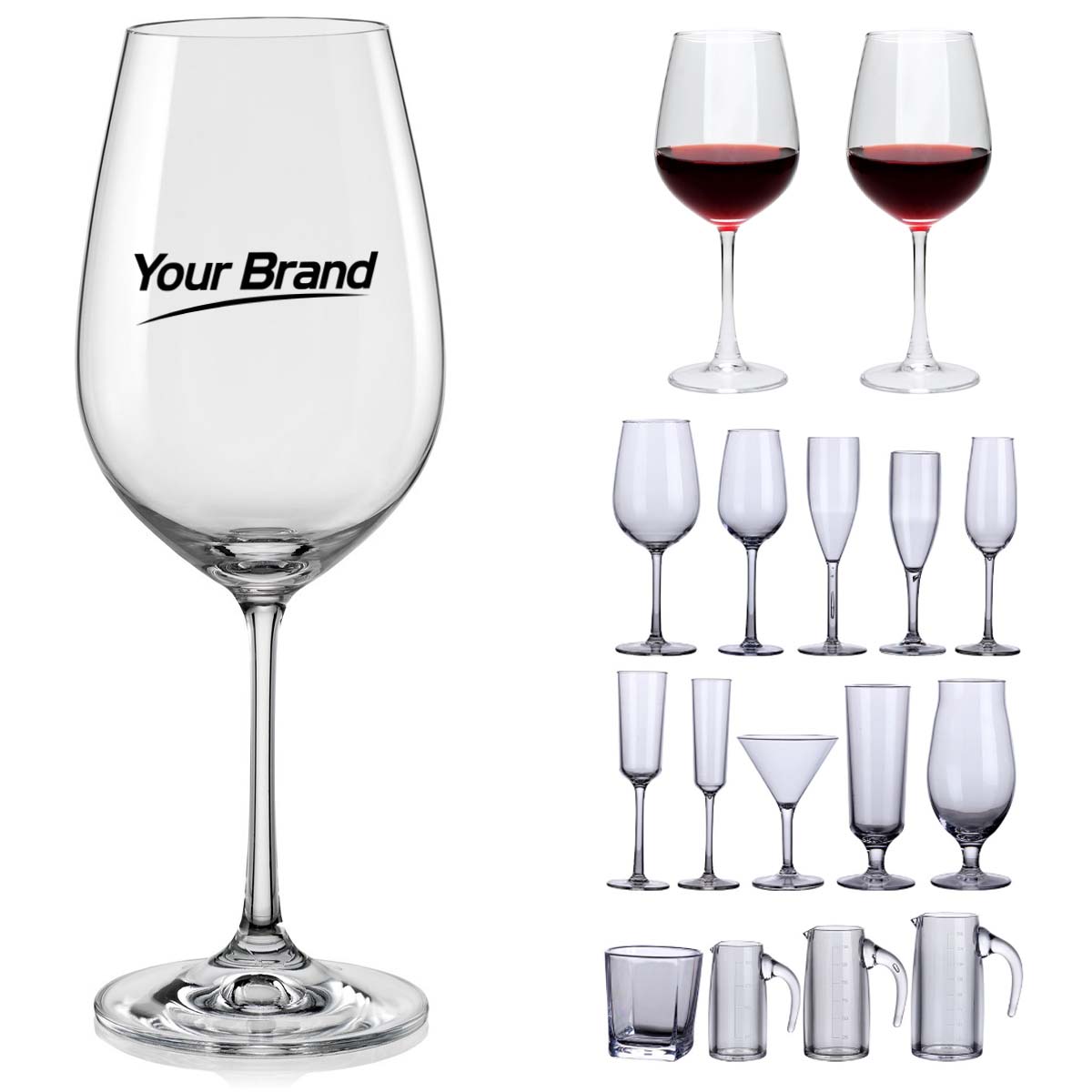 Acrylic Drinkware Set with Customizable Sizes for Events
