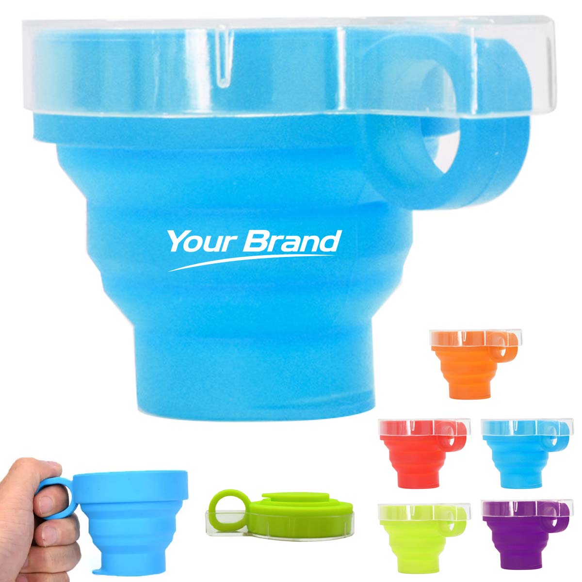 Portable Silicone Collapsible Cup w/ Handle for Outdoor Use