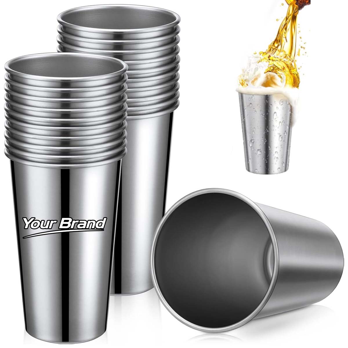 22oz. Aluminum Single Wall Metal Cup Drinking Tumbler