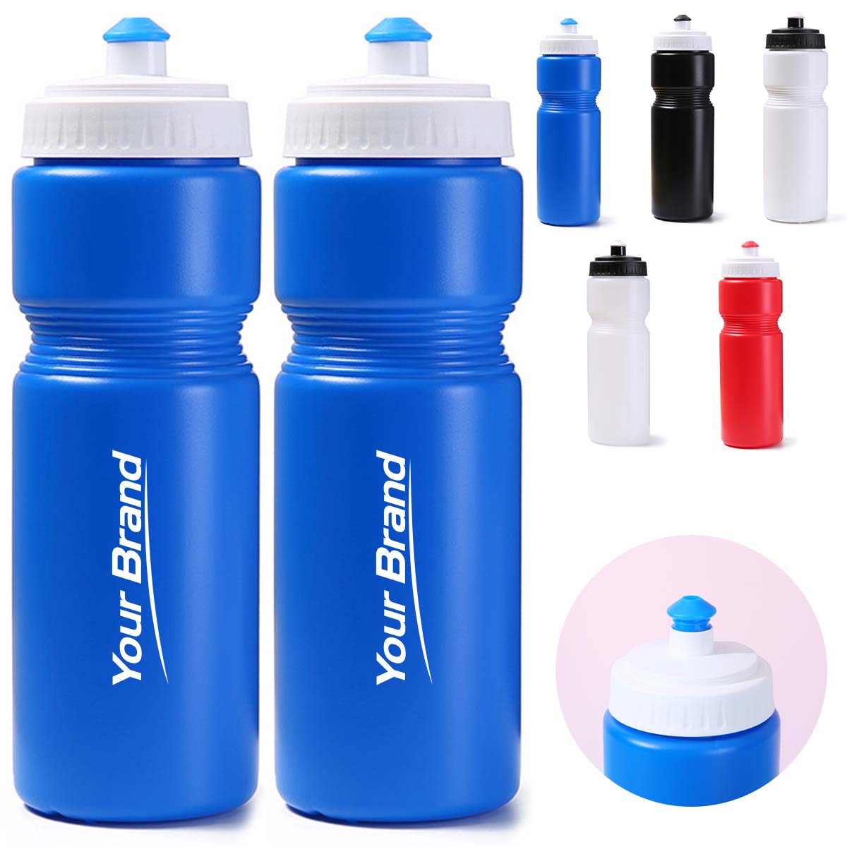 25oz. Sports Squeeze Water Bottle with Push Pull Spout