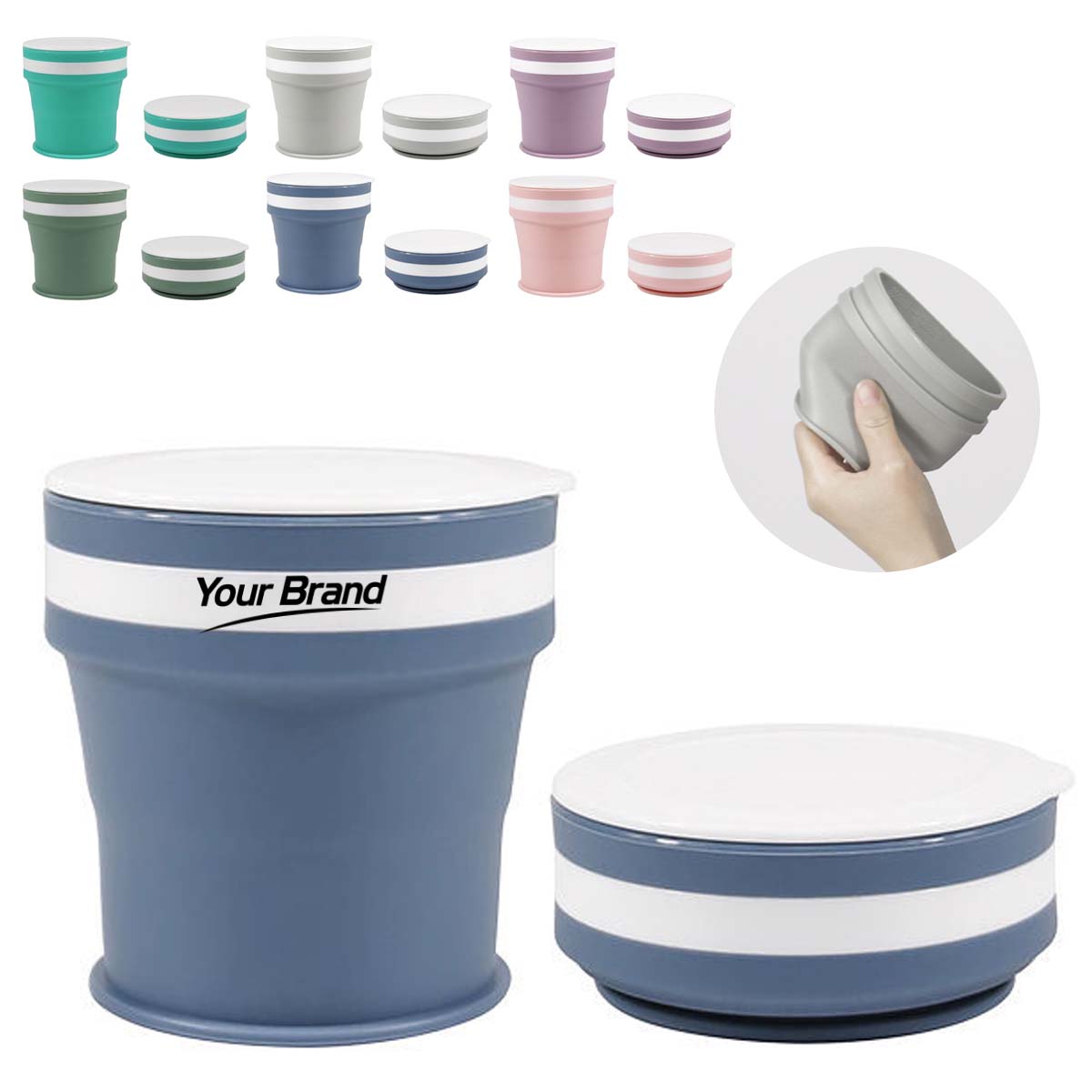 9oz. Collapsible Silicone Cup for Travel Camping & Daily Use