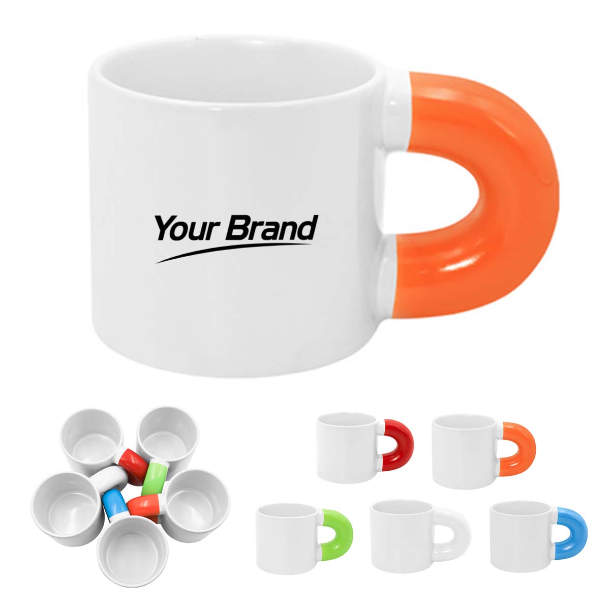 13oz Ceramic Coffee Mug With Color Accent Handle