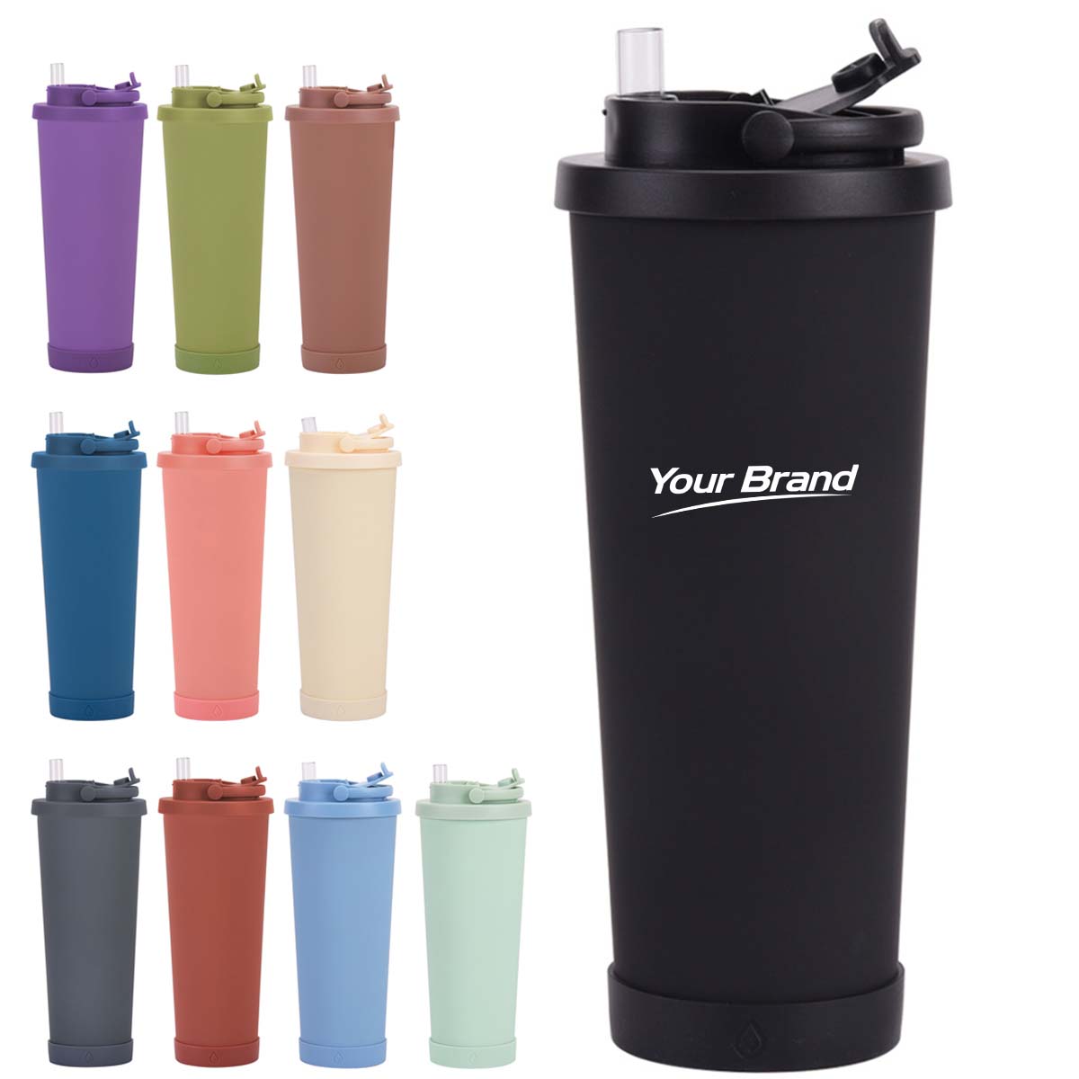 28oz Double Wall Tumbler With Straw Flip Lid Travel Cup