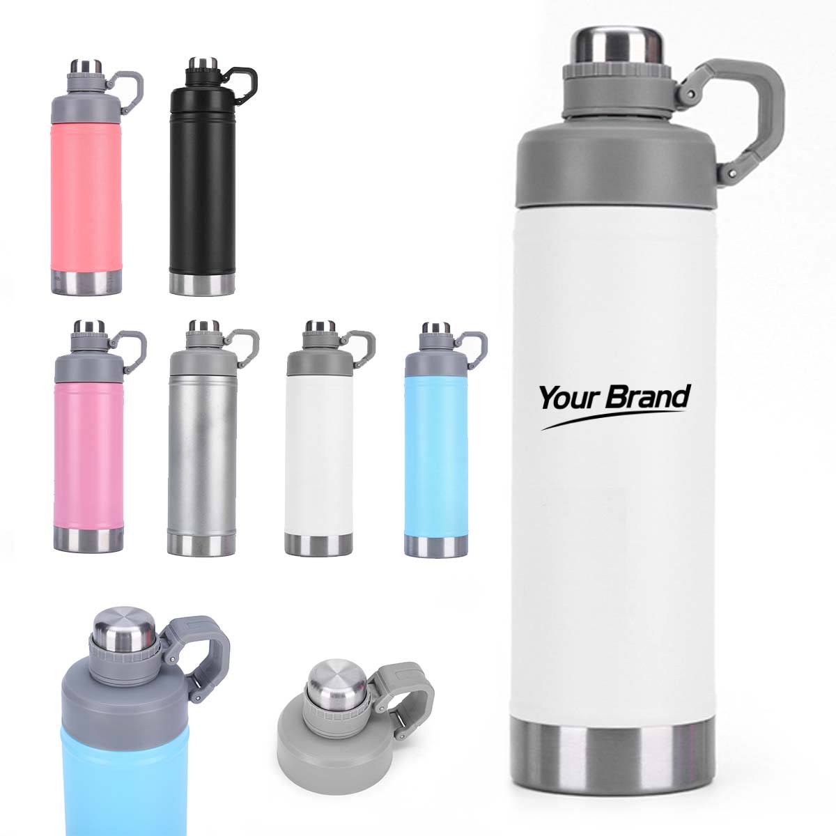 24oz Vacuum Insulated Stainless Steel Sports Water Bottle