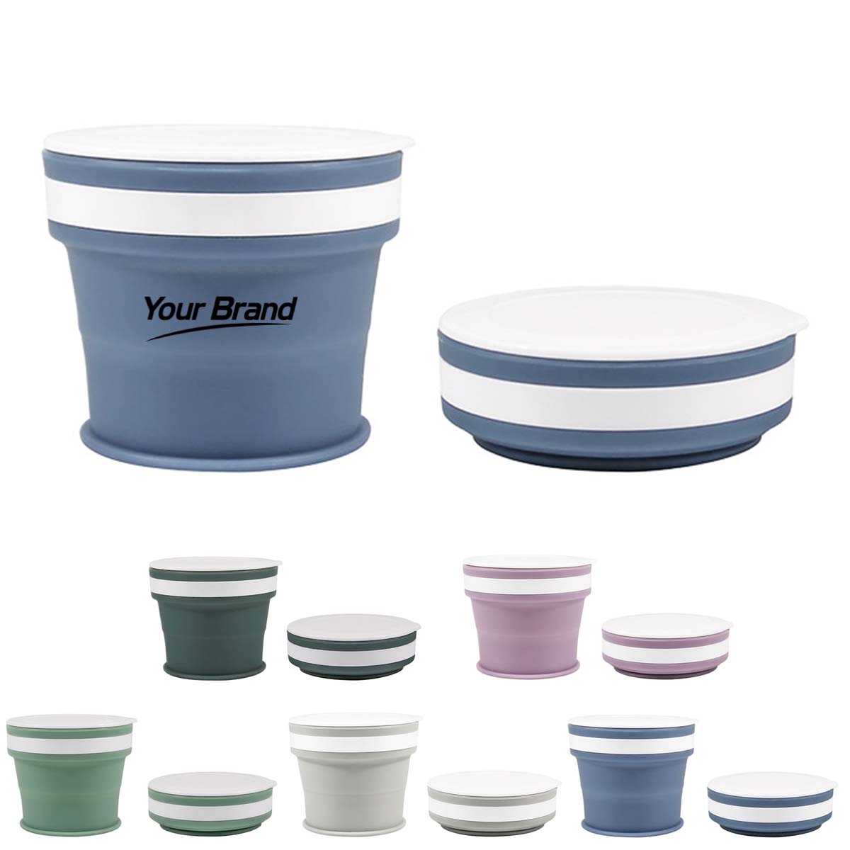 9oz Collapsible Silicone Food Storage Bowl With Lid