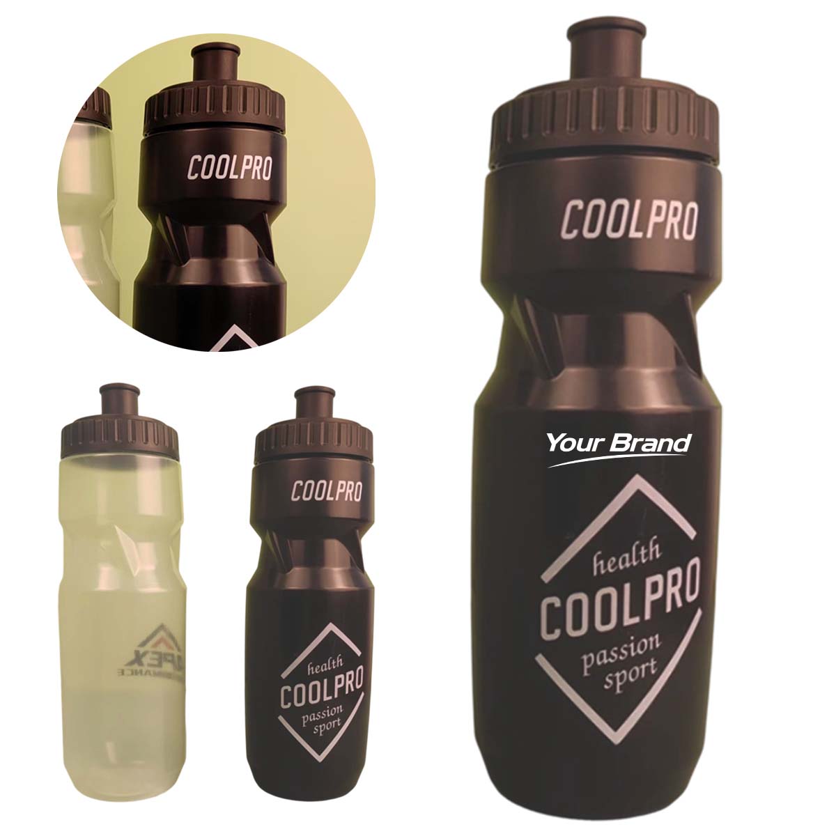 24oz Portable Sports Water Bottle With Push Pull Lid