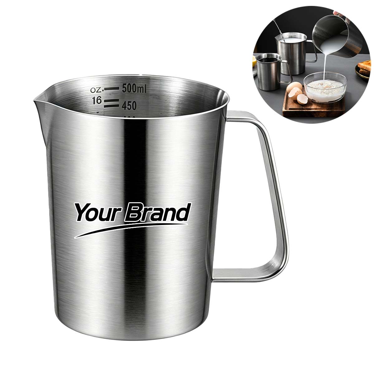 17oz Stainless Steel Measuring Pitcher With Pour Spout