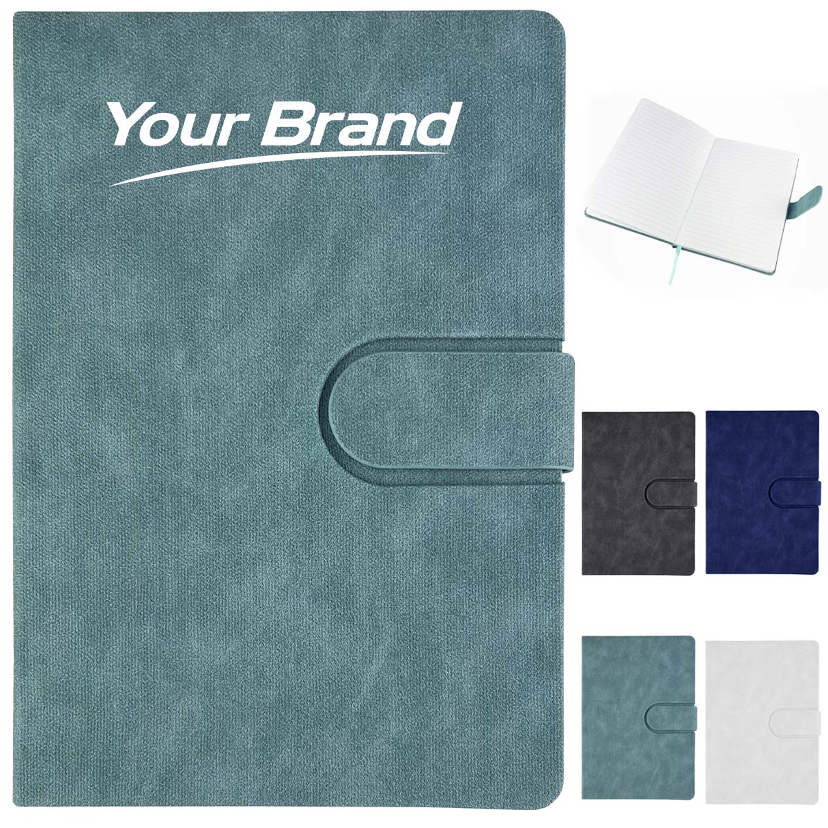 PU Leather Notebook with Magnetic Strap and Custom Logo